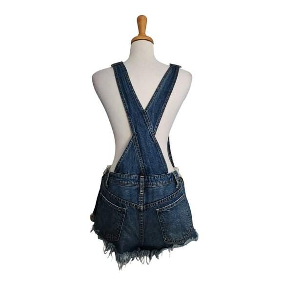 We The Free Short Denim Overalls Women's Size 28 Western Cowgirl - Picture 7 of 8